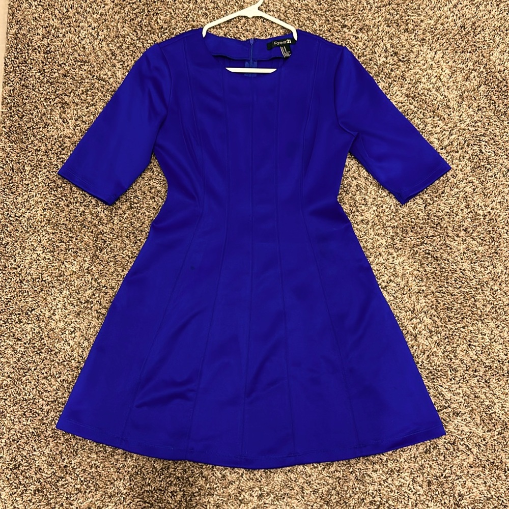 Blue minimalist short sleeve mini dress